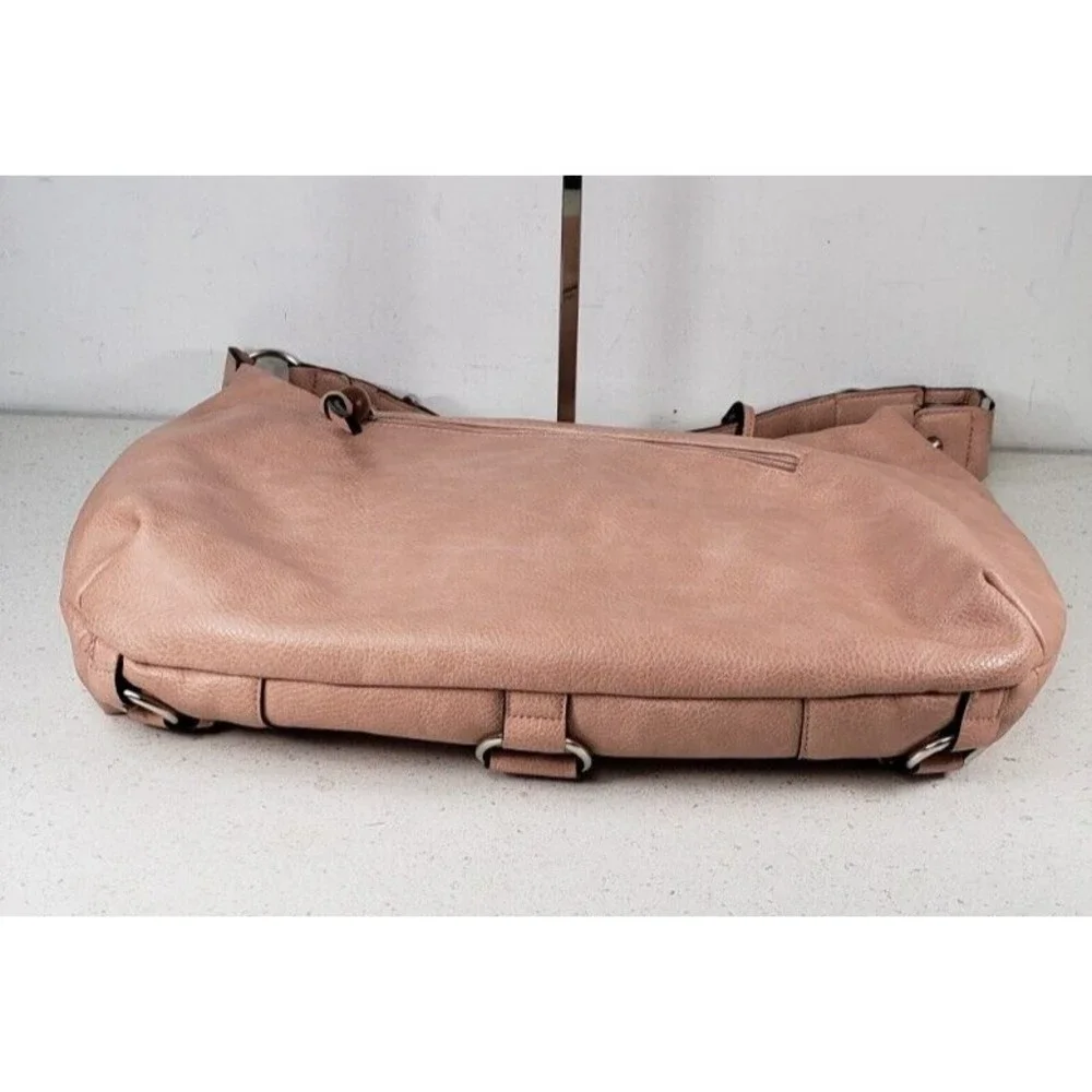 Kensie Hobo Peach/Pink Large Satchel Shoulder Handbag